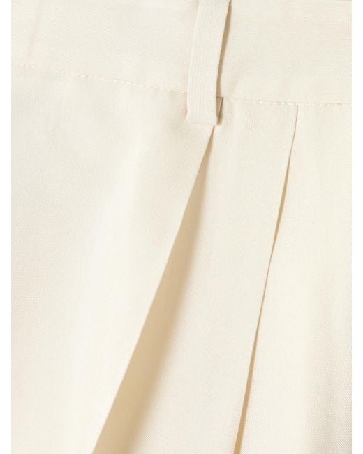 Totême White Garderob Pleated Woven Tapered Pants