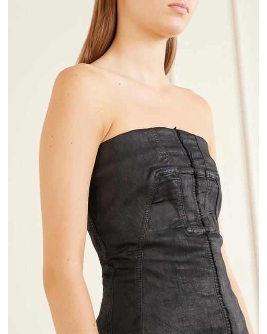 Rick Owens Black Temple Denim Boustier