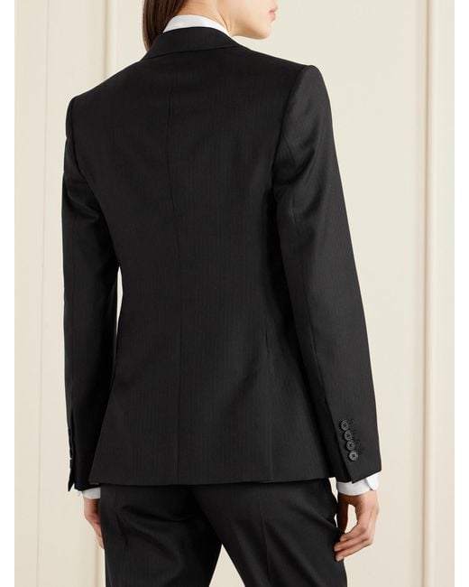 Givenchy Black Pinstriped Wool Blazer