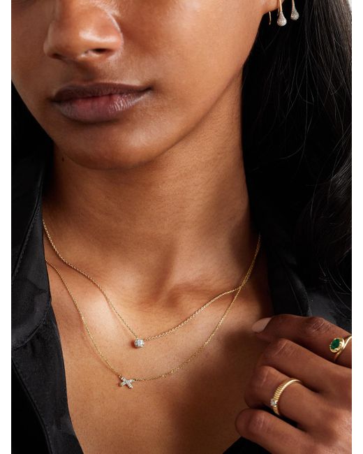 Collier En Or 14 Carats (585/1000) Et Diamants Cross Stitch STONE AND STRAND en coloris Natural