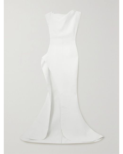 Maticevski White Victoire Draped Crepe Gown