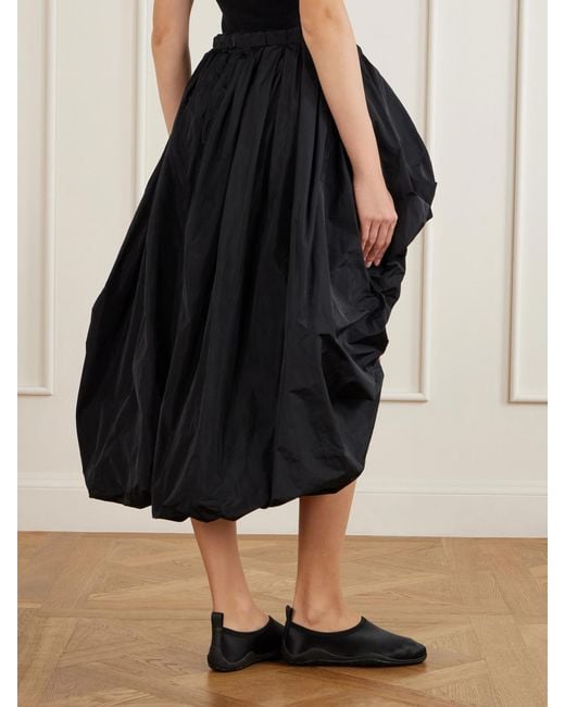 Jil Sander Black Asymmetric Shell Midi Skirt