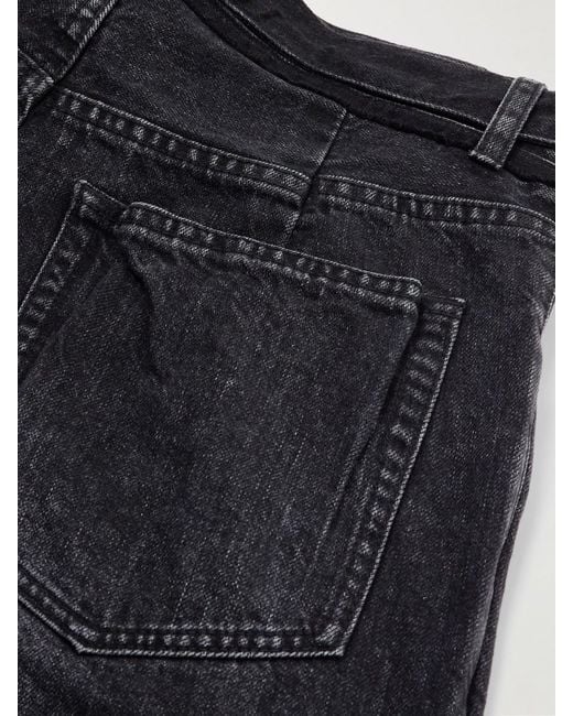 Sacai Blue Hoch Sitzende Jeans Mit Weitem Bein Und Gürtel