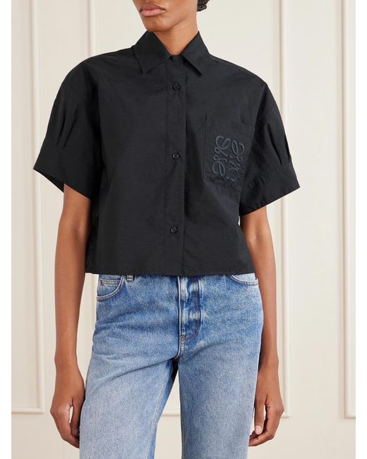 Loewe Blue Paula's Ibiza Anagram-Embroidered Cotton-Blend Shirt