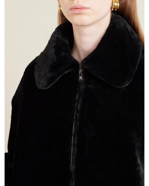 Nour Hammour Blue Shearling Jacket