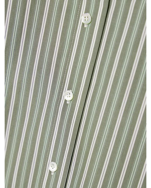 Co. Gray Oversized Striped Tton-Poplin Shirt