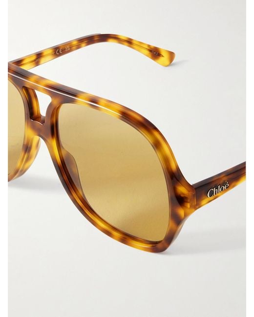 Chloé Metallic Salomé Aviator-Style Acetate Sunglasses