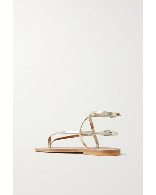 K. Jacques Natural Net Sustain Abako Metallic Leather Sandals