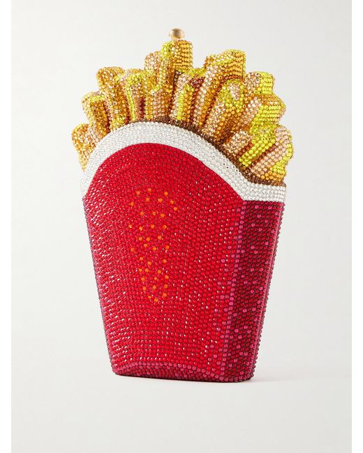 Judith Leiber Red French Fries Fresh And Hot Crystal-Embellished-Tone Clutch