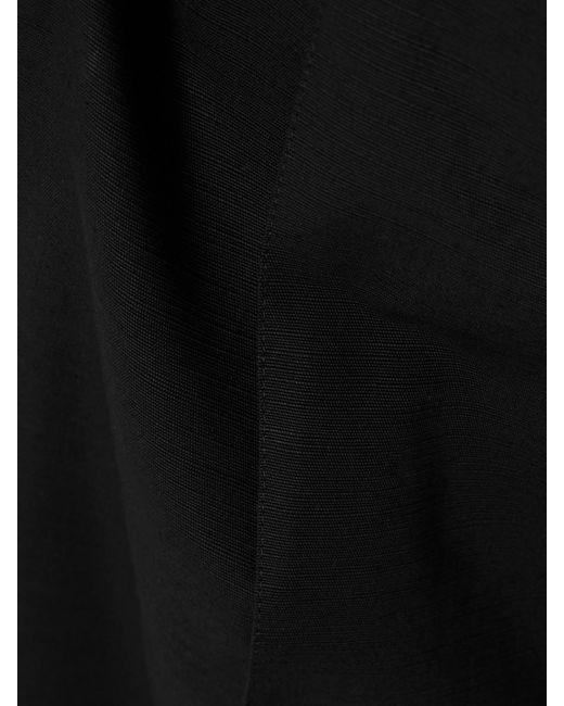 D'Estree Black Martha Linear Cotton-Faille Wide-Leg Pants