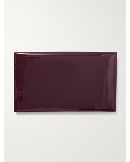 Saint Laurent Purple Uptown Patent-Leather Pouch