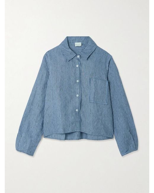 Deiji Studios Blue Striped Linen Shirt