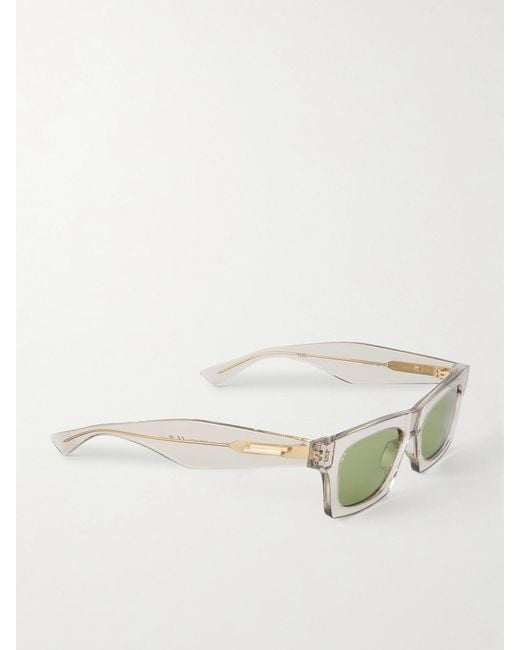 Bottega Veneta Green Ribbon Square-Frame Acetate Sunglasses