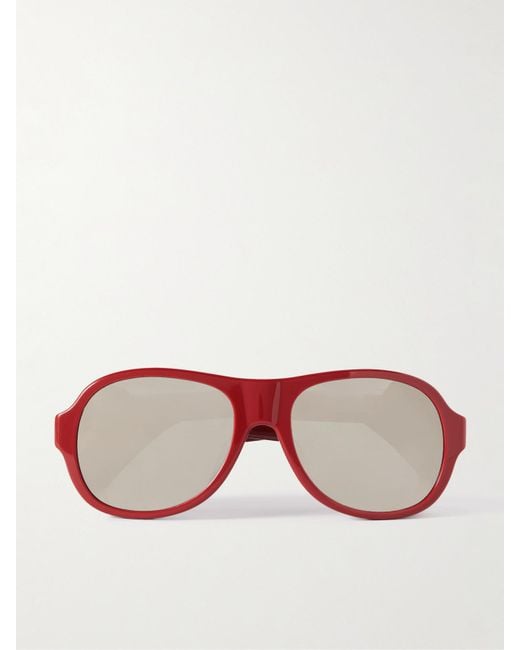 Céline Pink Aviator-Style Acetate And Leather Sunglasses