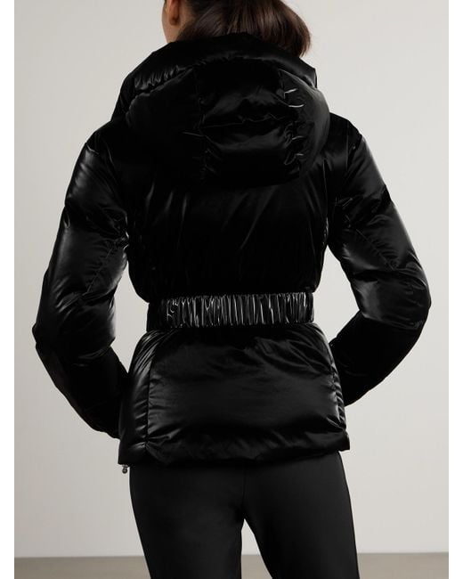 Perfect Moment Black Candice Belted Quilted Down Ski Jacket
