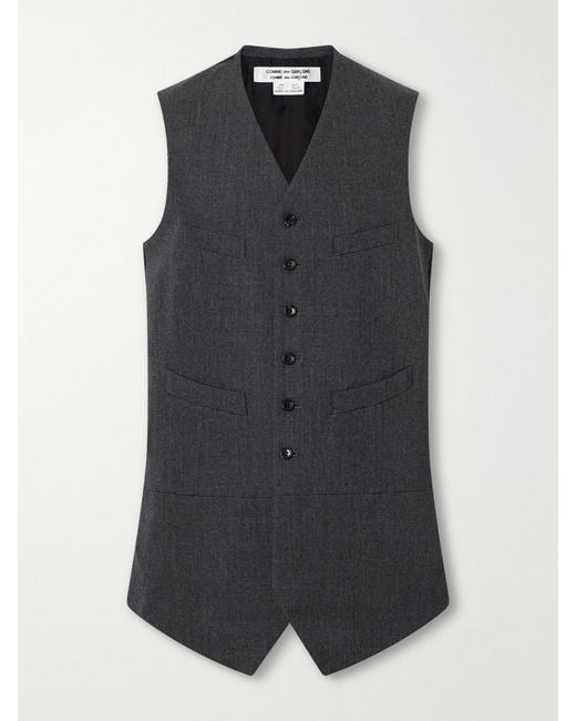 Comme des Garçons Black Wool-Gabardine And Taffeta Vest