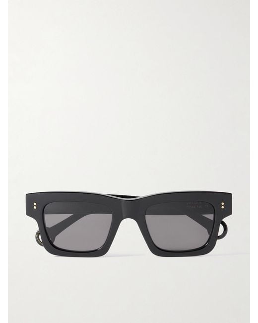J.W. Anderson Black Rectangular-Frame Acetate Sunglasses