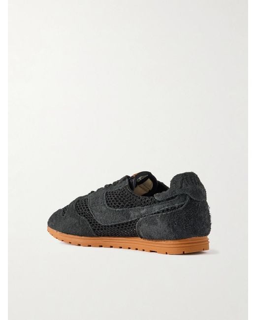 Autry Blue Windspin Suede-Trimmed Mesh Sneakers