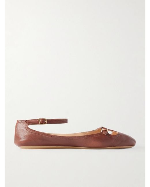 Chloé Pink Misty Laser-Cut Leather Ballet Flats