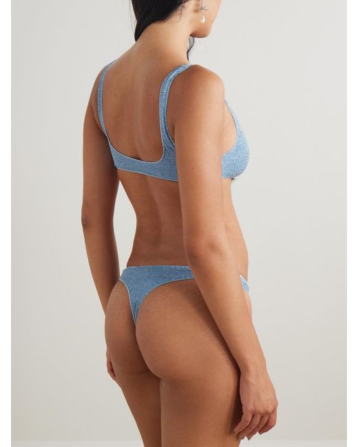 Oseree Blue Lumière Sporty Metallic Bikini