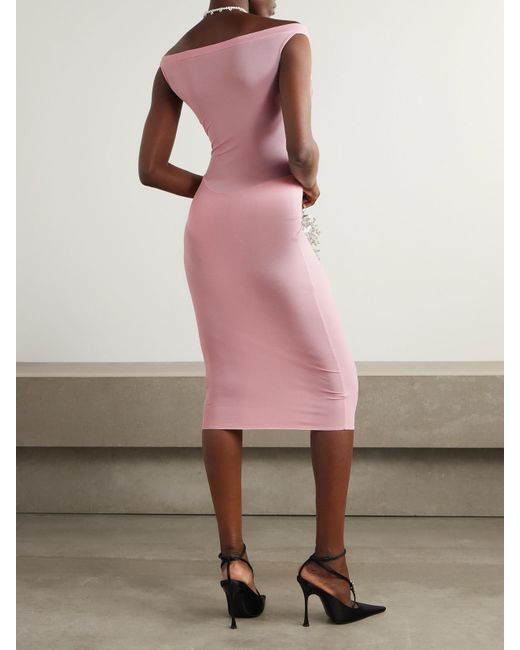 Magda Butrym Pink Midikleid Aus Stretch-Seide