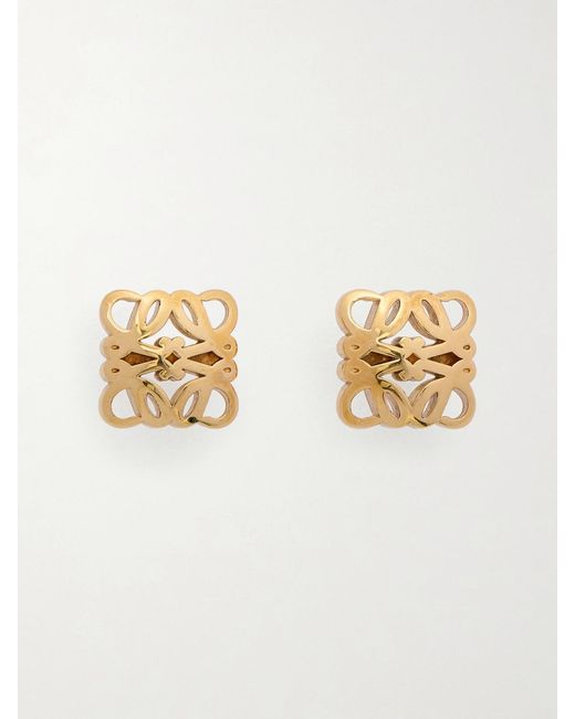 Loewe Metallic Bombe Anagram-Tone Earrings