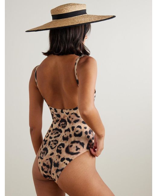 Agua Bendita Natural Gema Leopard-Print Stretch Recycled Swimsuit