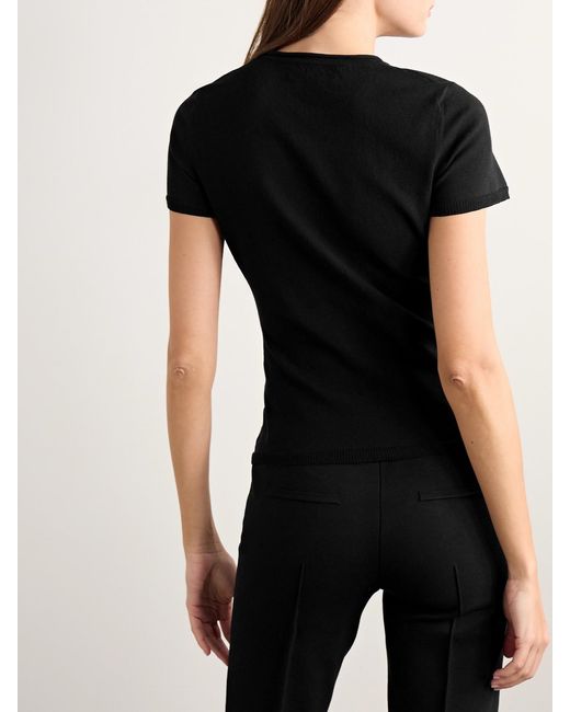 High Sport Black Nat Cotton-Blend Jacquard-Knit Top