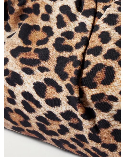 Loeffler Randall Multicolor Bailey Leopard-Print Satin Clutch