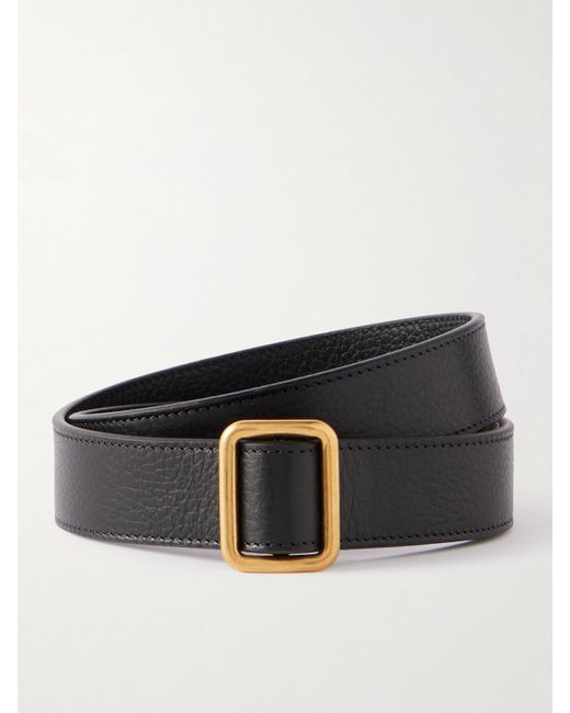 The Row Jin Textured-Leather Belt in Black | Lyst
