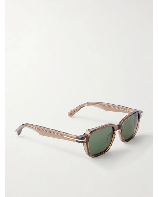 Tom Ford Green Ezra-02 Square-Frame Acetate Sunglasses