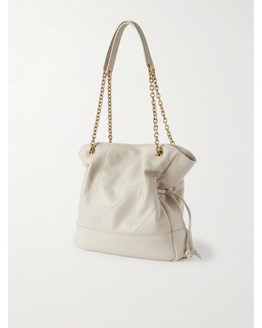 Saint Laurent White Jamie Shopping Small Quilted Leather Shoulder Bag