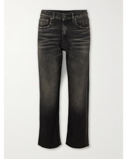 R13 Black Boyfriend Verkürzte, Hoch Sitzende Jeans Mit Geradem Bein