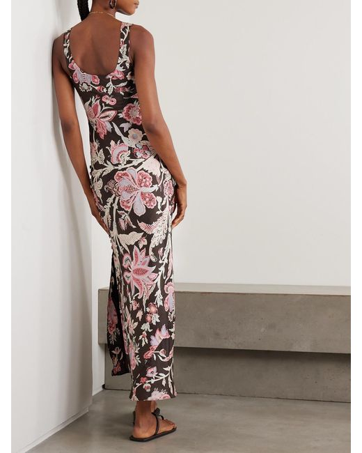 Alix Of Bohemia Multicolor Adele Floral-Print Silk Maxi Dress