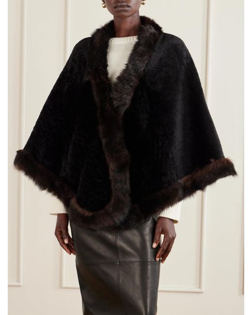 Nour Hammour Blue Shearling Shawl