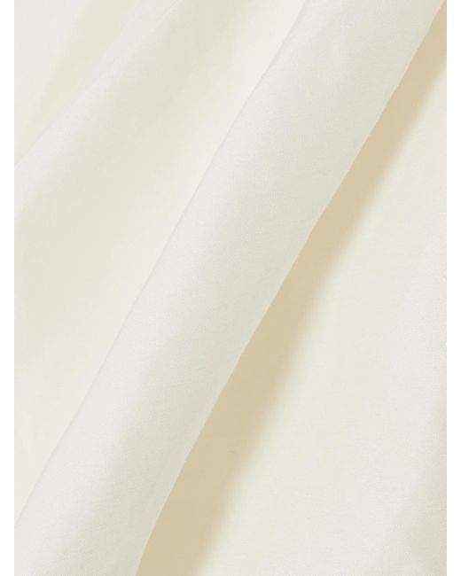 Aje. White Mimosa Midikleid Aus Einer Leinenmischung Mit Cut-Outs Und Raffungen