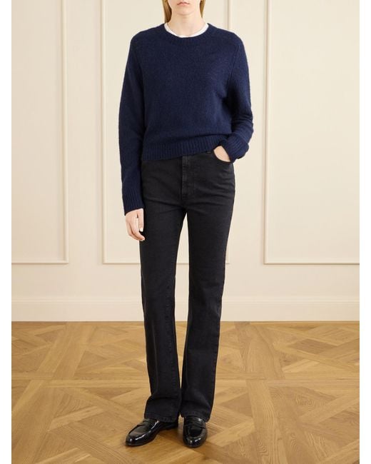 Rohe Blue Lino Stretch High-Rise Straight-Leg Jeans