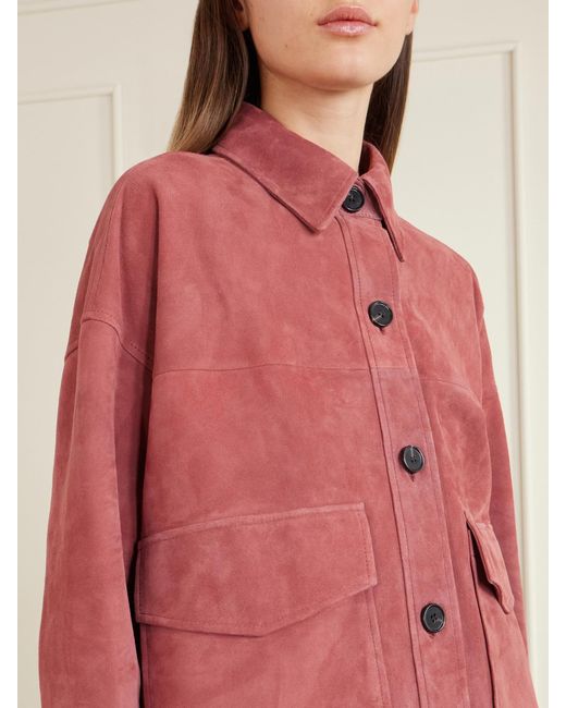 Arma Pink Kaylee Paneled Suede Jacket