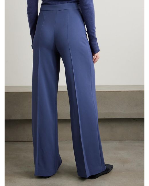 Joseph Blue Alane Pleated Cady Wide-Leg Pants