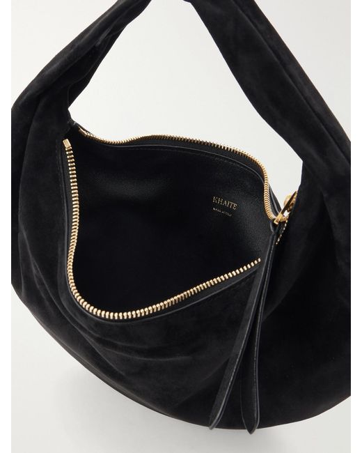 Khaite Black Olivia Mini Suede Shoulder Bag