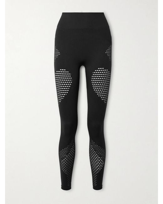 Adidas By Stella McCartney Black Truestrength Leggings Aus Recyceltem Stretch-Jersey Mit Eingewebtem Logo