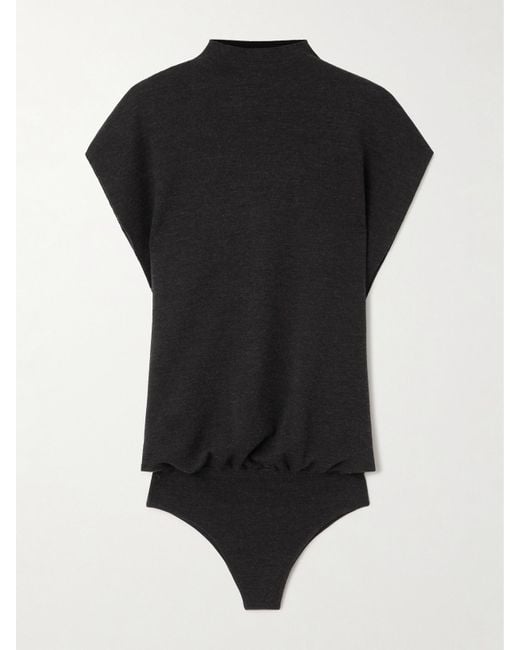 Alaïa Black Wool Turtleneck Bodysuit