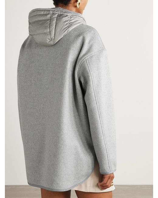 Moncler Gray Reposse Convertible Wool And Cashmere-Blend Jacket