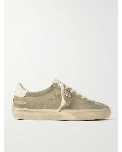 Golden Goose Deluxe Brand Brown Soul-Star Sneakers Aus Veloursleder Mit Lederbesätzen