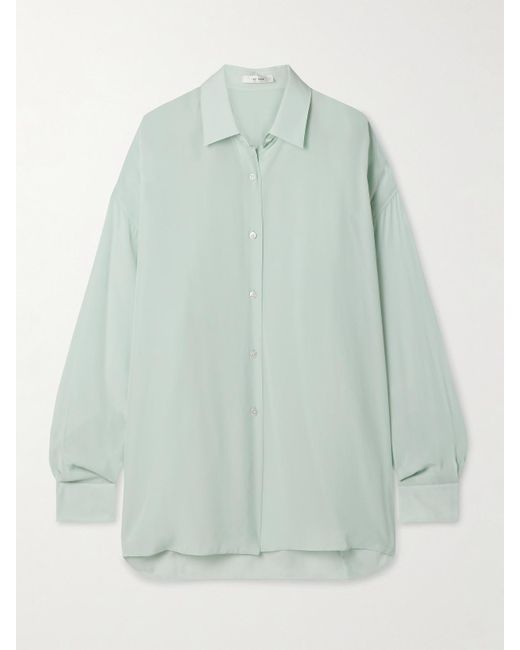 The Row Green Caster Chiffon Shirt