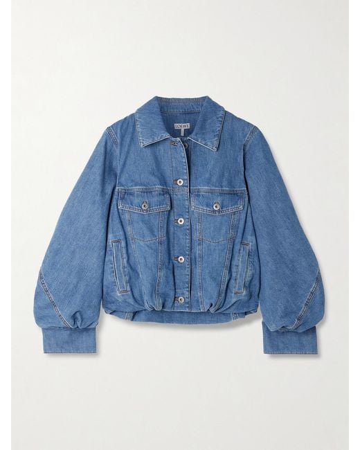 Loewe Blue Gathered Denim Jacket