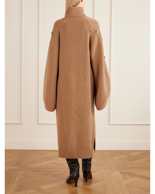 Zimmermann Natural Valiant Buttoned Merino Wool Midi Dress