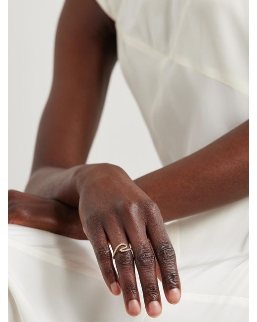 Bague En Or 18 Carats (750/1000) Et Diamants Bague Vague Surf Yvonne Léon en coloris Natural