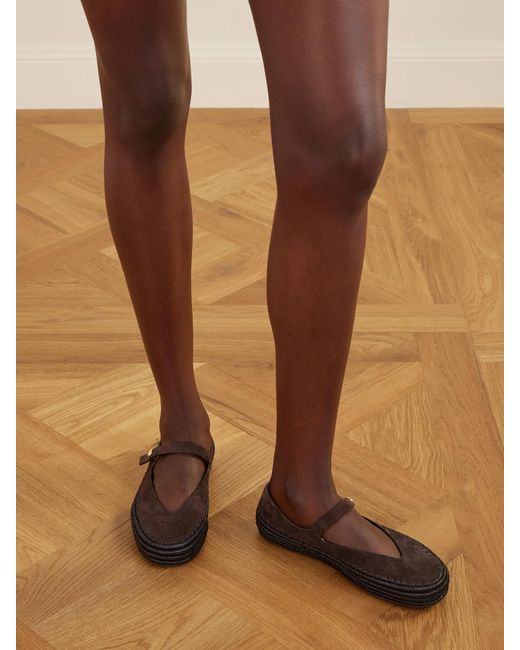 Loewe White Paula's Ibiza Rio Suede Mary Jane Espadrilles