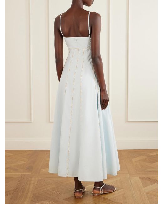 Rosie Assoulin White Cami Cotton Maxi Dress